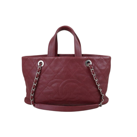 Include Entrupy Certificate of Authenticity｜Very Good ( Rank A)｜ CHANEL Caviar Quilted Medium 2WAY Shopping Tote Bad  Made In 2014-2015Year｜X26100710