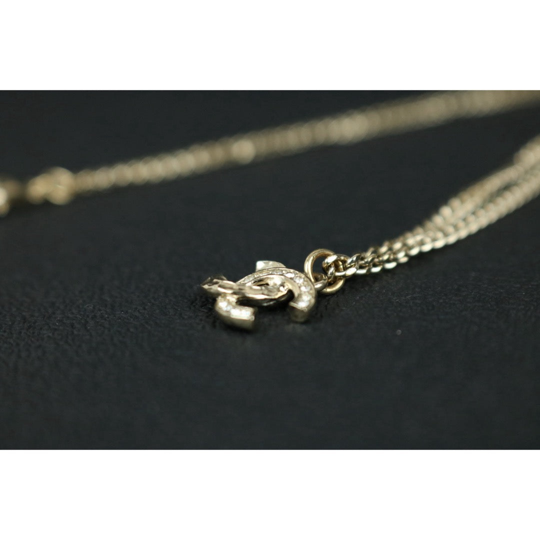 Include Authentic Detective Certificate of Authenticity｜Very Good ( Rank A) ｜ CHANEL C21K Coco Mark  Rhinestone Choker  Necklace｜S26062301