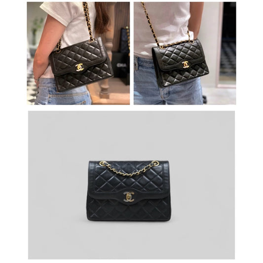 Good ( Rank AB) ｜ CHANEL Paris Limited Series Matrasse Classic Double Flap 22 Shoulder Bag Black Made In 1991-1994 Year｜25061008