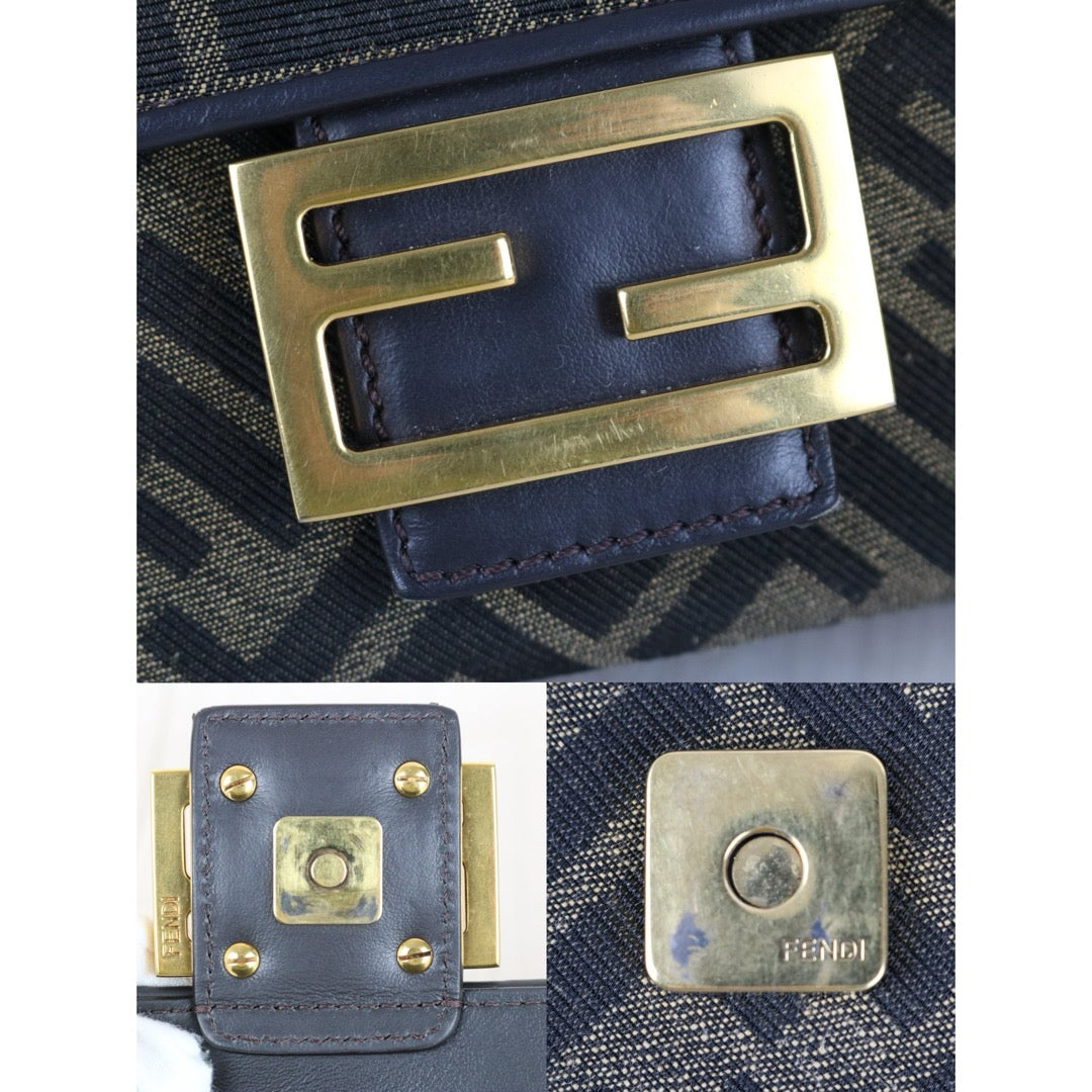 Very Good ( Rank A)｜ FENDI Zucca Mamma Baguette  Chain Shoulder Bag PM Current Model｜S25103008