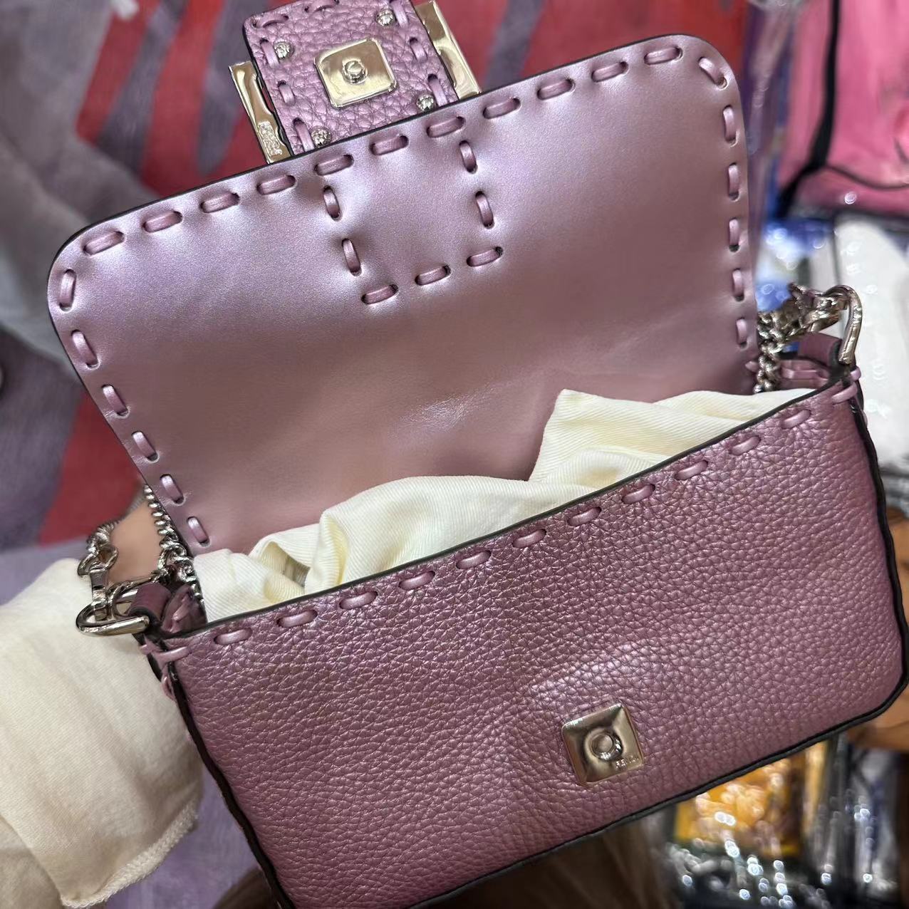 FENDI Zucca Mamma Baguette Shoulder Bag