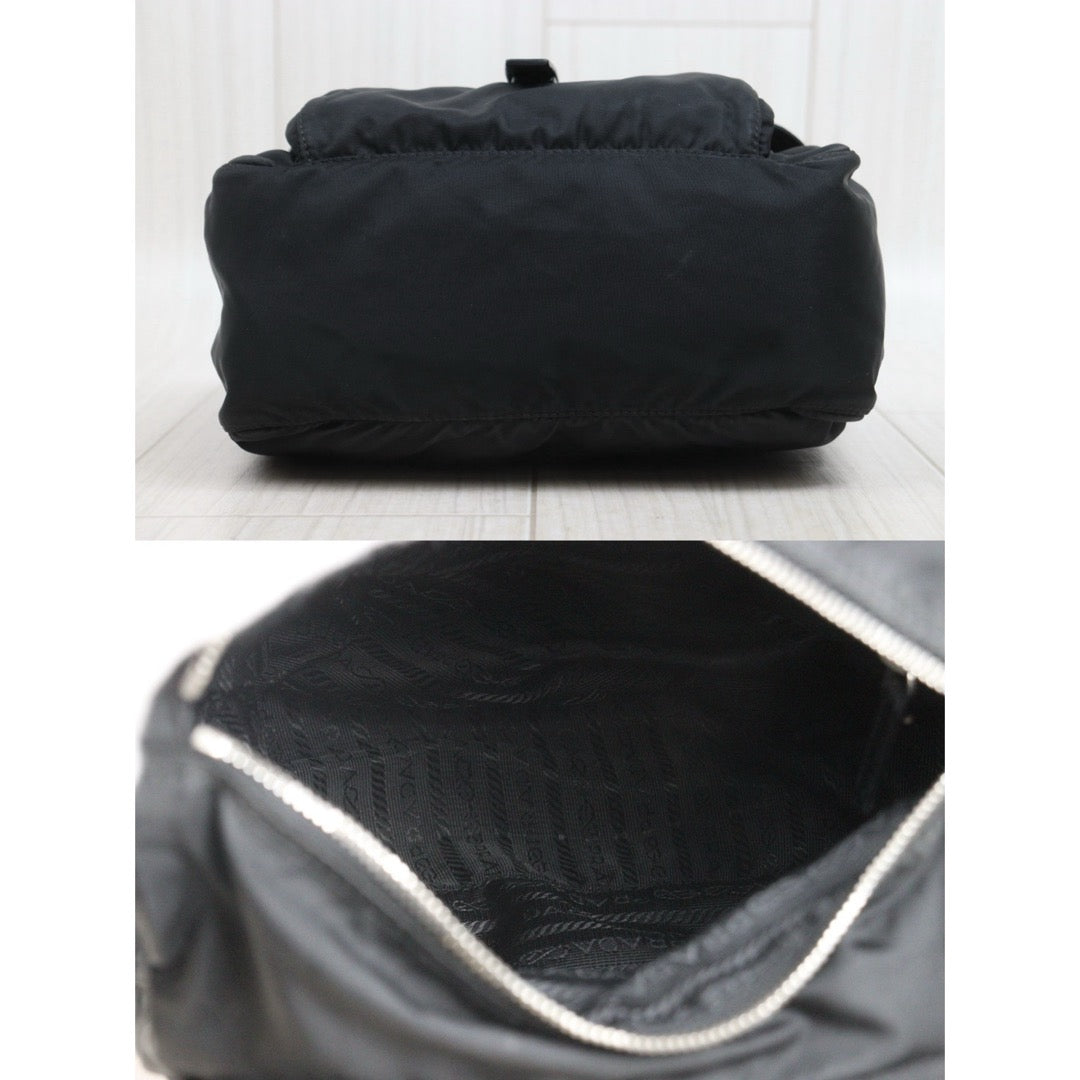 Include Entrupy Certificate of Authenticity｜Good ( Rank AB) ｜Prada  Nylon Black Shoulder Bag  Silver Hardware｜26070203