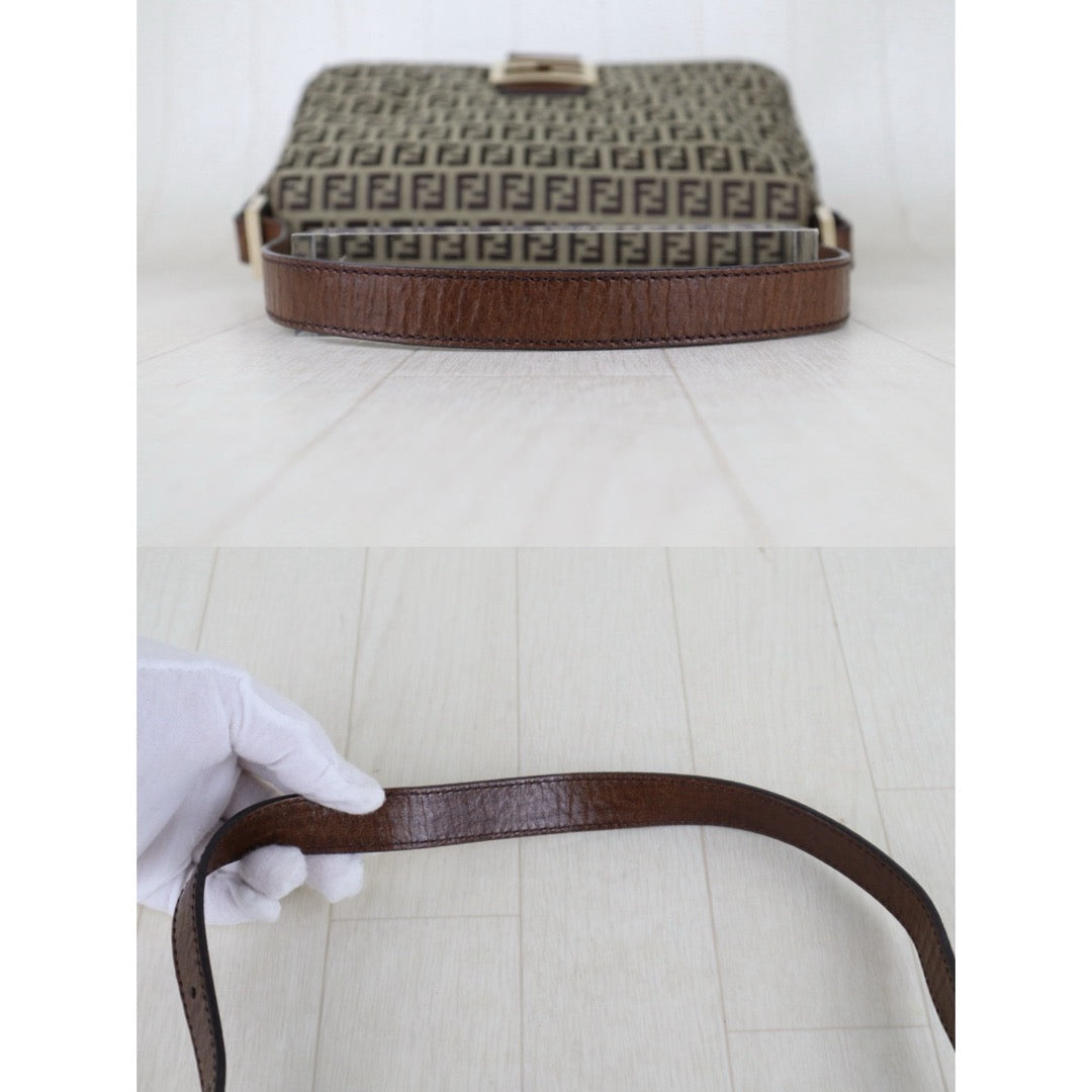 Include Entrupy Certificate of Authenticity｜Good ( Rank AB)｜ FENDI Zucca Mamma Baguette Shoulder Bag ｜S26071701