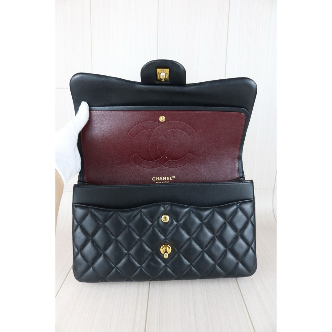 Very Good ( Rank A)｜ CHANEL Matrasse Chain Lamb Skin Jumbo Black  Made In 2014 Year｜S25092401