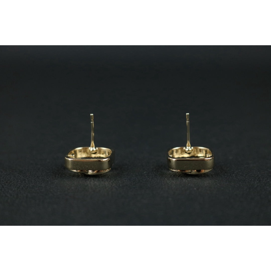 Include Authentic Detective Certificate of Authenticity｜Very Good ( Rank A) ｜CHANEL B26V COCO Mark  Square Openwork Rhinestone Earrings Made In 2026Year｜S26081804