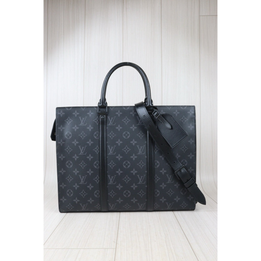 Rank AB｜ LV Monogram Eclipse Suckpura Horizontal Zip Business Bag Black｜Y24080204