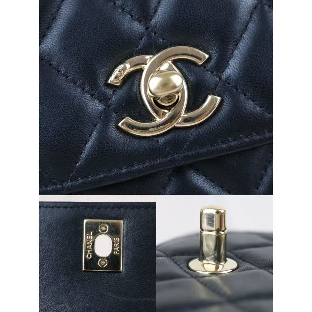 Include Entrupy Certificate of Authenticity｜Very Good ( Rank A)｜ CHANEL Matelasse Chain Lamb Skin Trandy CC mini Box Black Made In 2021-2022Year ｜S26060113