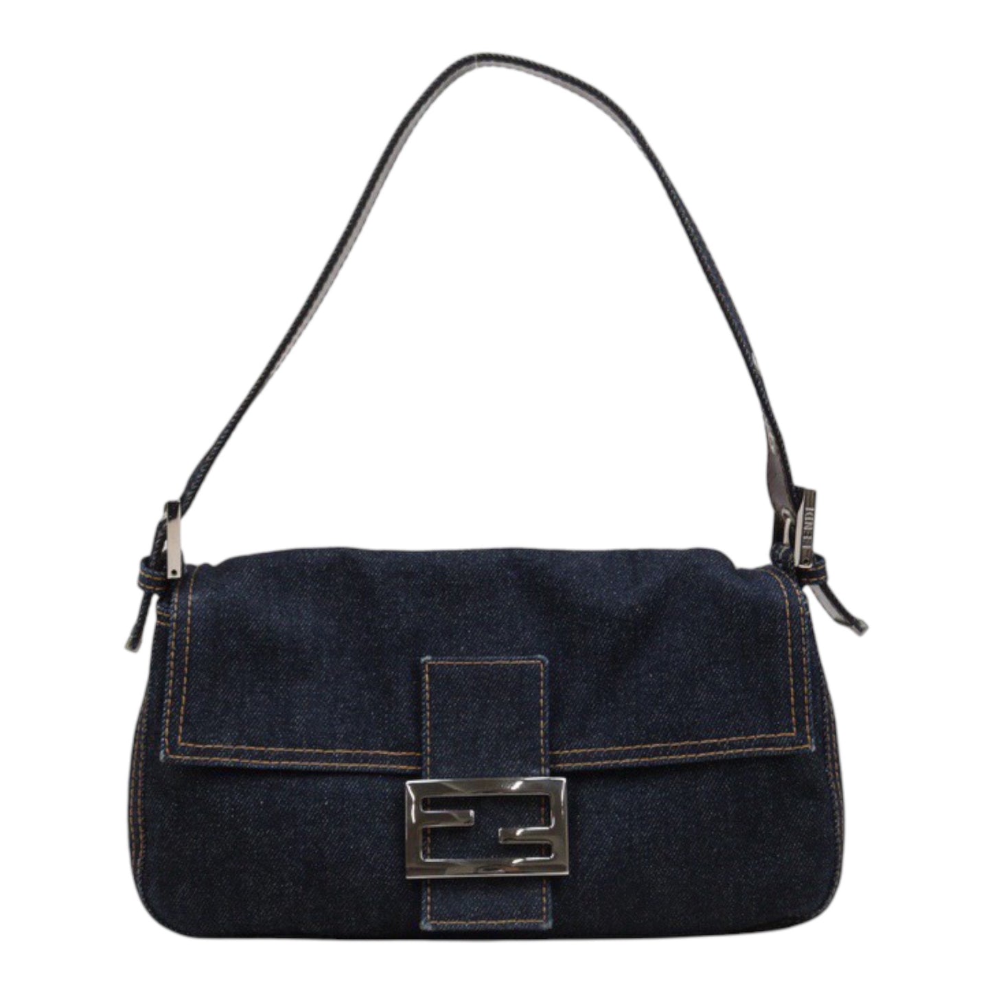 Rank AB ｜  FENDI Denim Baguette Shoulder Bag  ｜24040911