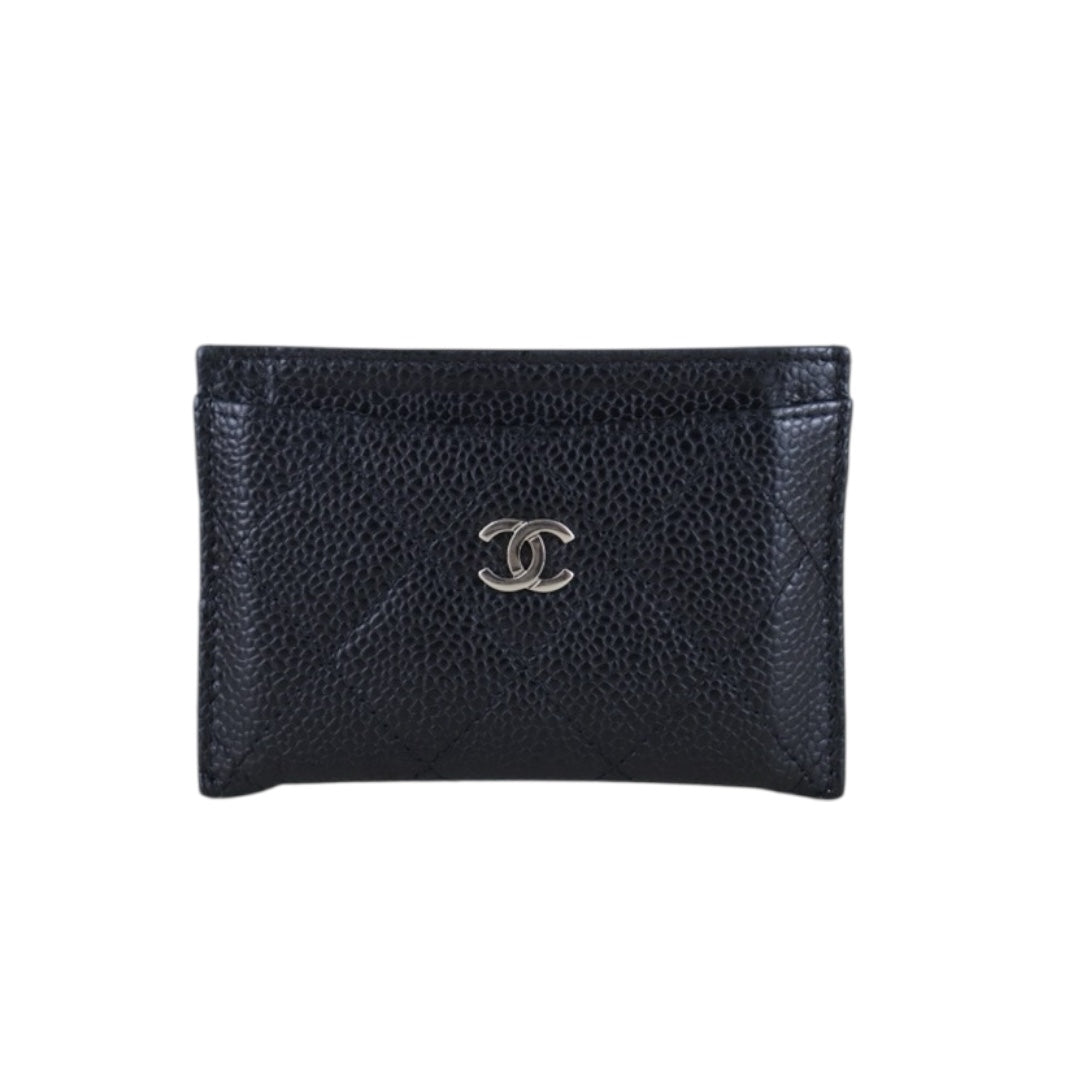 Include Entrupy Certificate of Authenticity｜Very Good ( Rank A)｜CHANEL Caviar Skin Calf Leather Card Holder  Black Made In 2017-2018Year｜S26030817