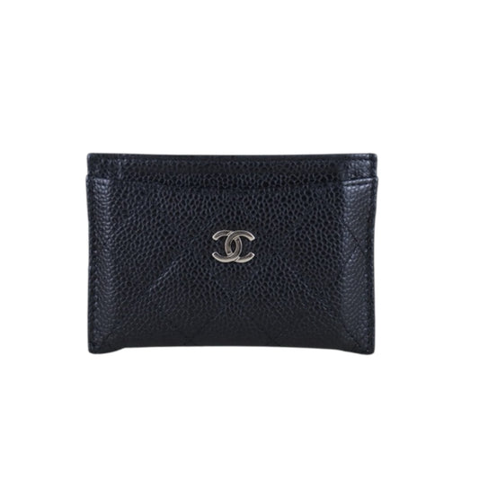 Include Entrupy Certificate of Authenticity｜Very Good ( Rank A)｜CHANEL Caviar Skin Calf Leather Card Holder  Black Made In 2017-2018Year｜S26030817