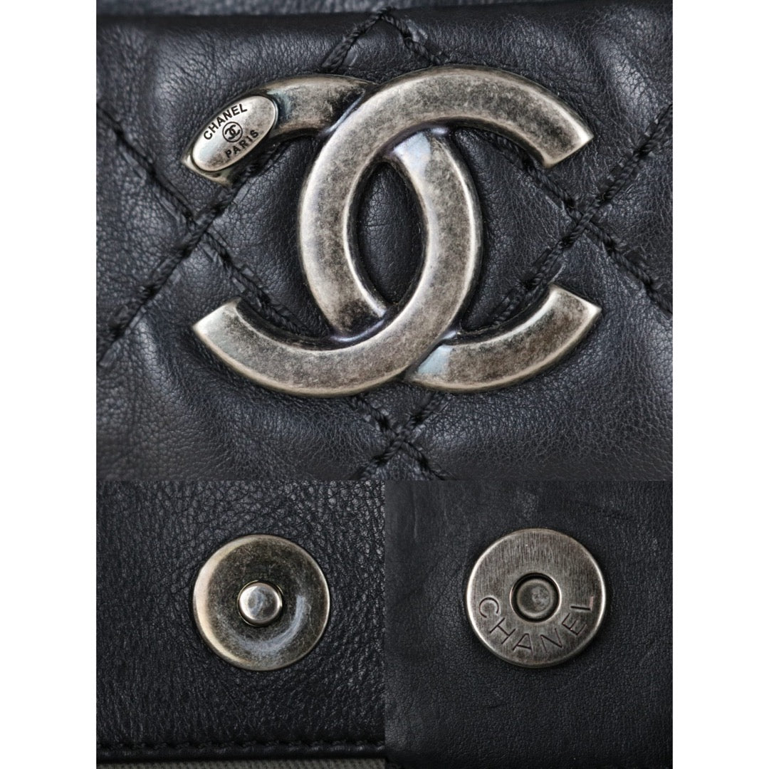 Include Entrupy Certificate of Authenticity｜Good ( Rank AB) ｜CHANEL Calf Leather Chain Tote Shoulder Bag Black Made in 2013-2014Year｜S26011102