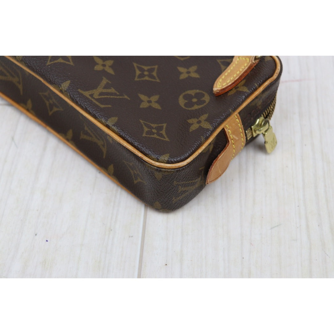 Include Entrupy Certificate of Authenticity｜Fair ( Rank B)｜Louis Vuitton Monogram Pochette Marley Bandolier Shoulder Bag｜25121803