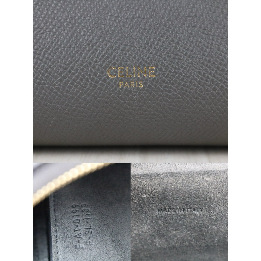 Very Good ( Rank A)｜CELINE Leather Calf Belt Micro Handbag Shoulder Bag Gray｜S25051304