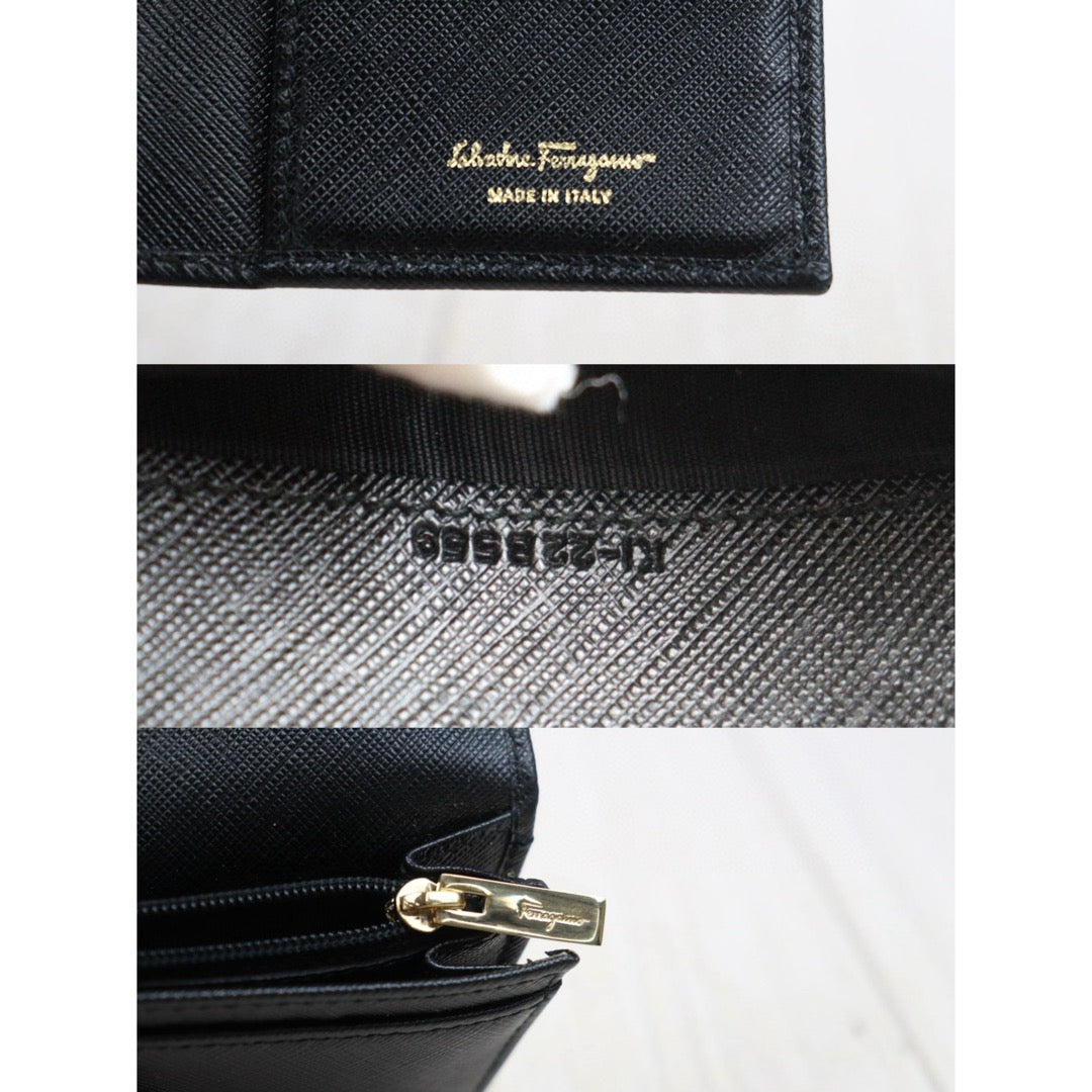 Good ( Rank AB) ｜Ferragamo Leather Calf Black Long Wallet｜S24111207