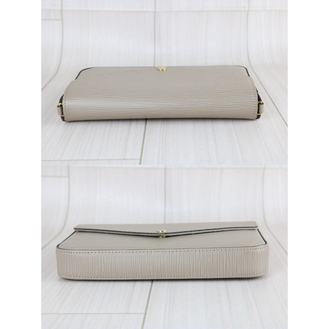 Include Entrupy Certificate of Authenticity｜Very Good ( Rank A)｜ Louis Vuitton Epi  Pochette Felicie Shoulder Bag Grey ｜X26051708