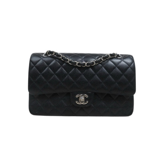 Include Entrupy Certificate of Authenticity｜Very Good ( Rank A)｜ CHANEL Caviar Skin Matrasse Chain Double Flap 25 Shoulder Bag Black Made In 2019-2020Year  ｜S26080607