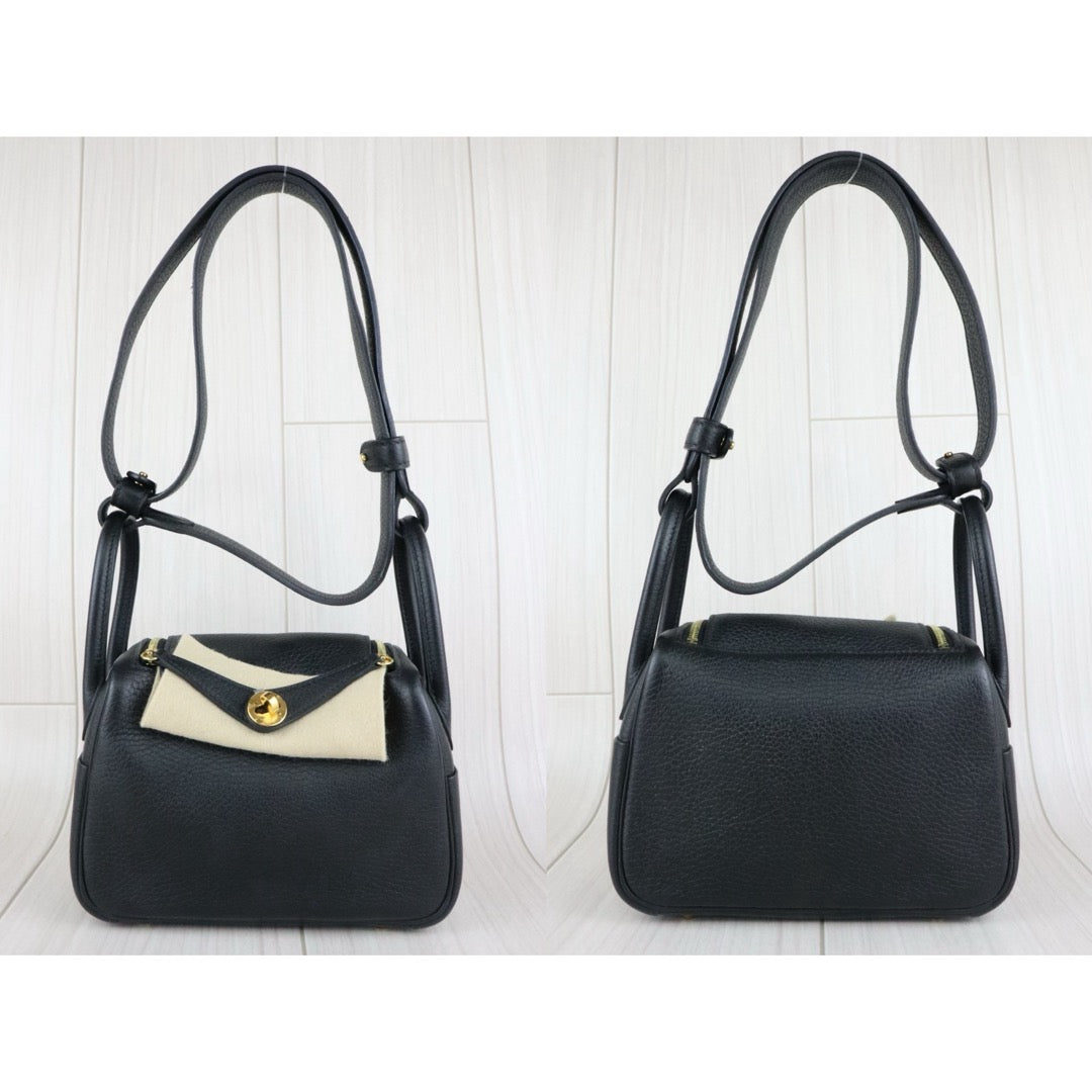 Very Good ( Rank A)｜ Hermes Mini Lindy TC Leather Golden Hardware Shoulder Bag Z stamp Made In 2021Year  ｜W25110602