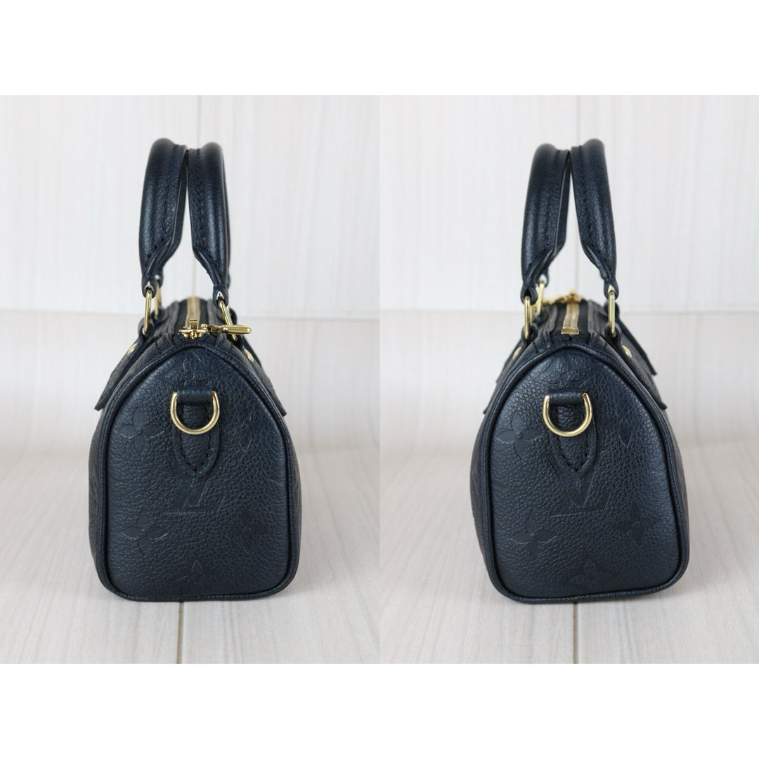 Excellent（Rank SA）｜LV  Current Model Monogram Empreinte Nano Speedy Handbag Shoulder Bag IC Chips Model Black｜S25110311