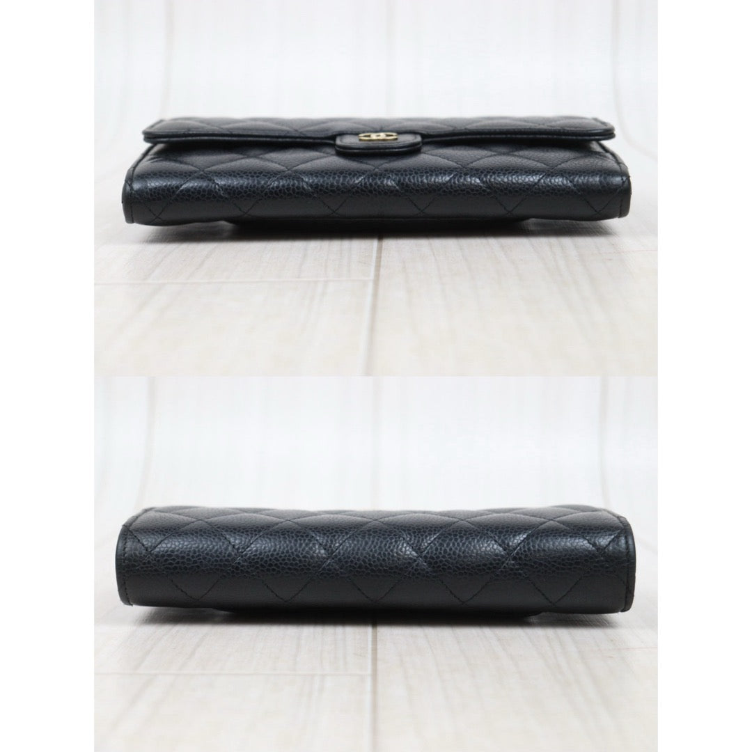 Good ( Rank AB) ｜CHANEL Caviar Skin Black Long Wallet Made In 2019-2020Year｜25112107