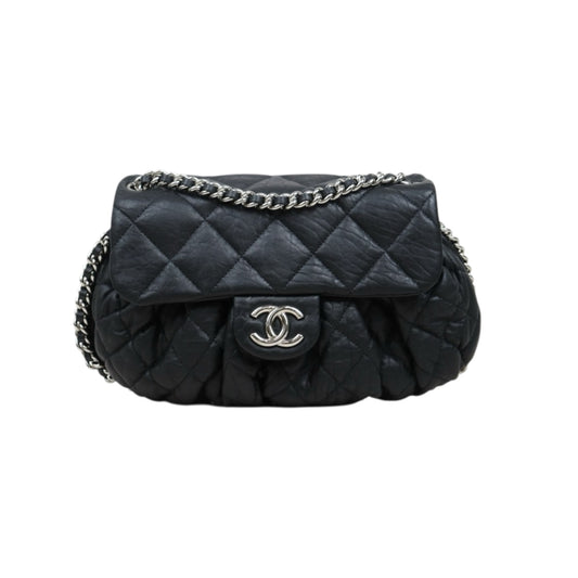 Good ( Rank AB)｜ CHANEL Vintage Goat Skin Cloud Bag Shoulder Bag Black Made In 2011Year｜P25051602
