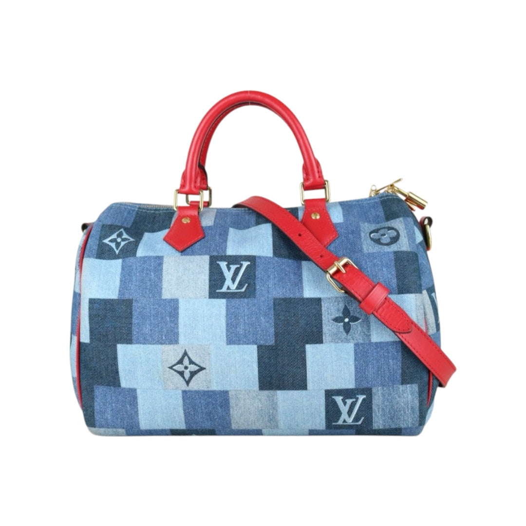 Very Good ( Rank A) ｜ LV Denim Monogram Speedy 30 Hand Bag With Shoulder Strap Limited edition｜B25030106