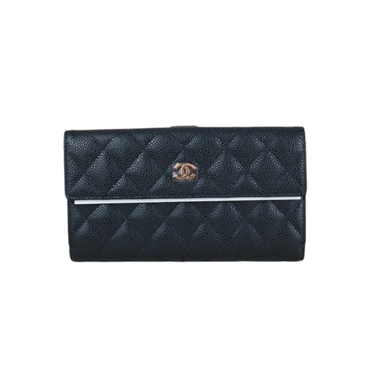 Excellent（Rank SA）｜CHANEL Caviar Skin Black Long Wallet Made In 2013- 2014Year｜X25051208