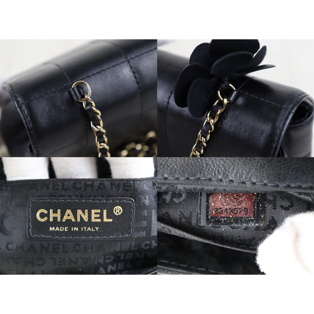 Very Good ( Rank A)｜ CHANEL Camellia Lambskin CF20 Chain Shoulder Bag Black  Made in 2003-2004Year｜S25121516