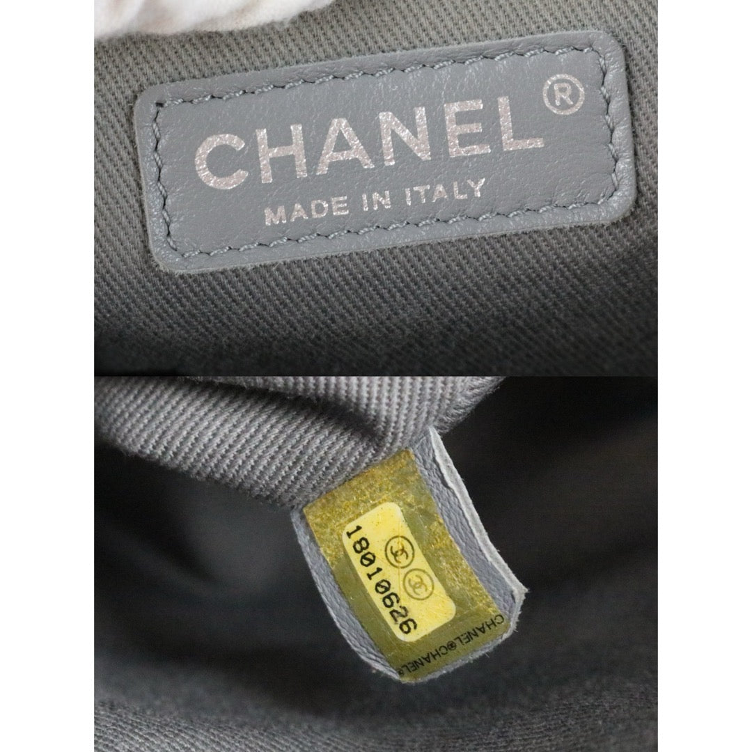 Include Entrupy Certificate of Authenticity｜Good ( Rank AB) ｜CHANEL Calf Leather Chain Tote Shoulder Bag Black Made in 2013-2014Year｜S26011102