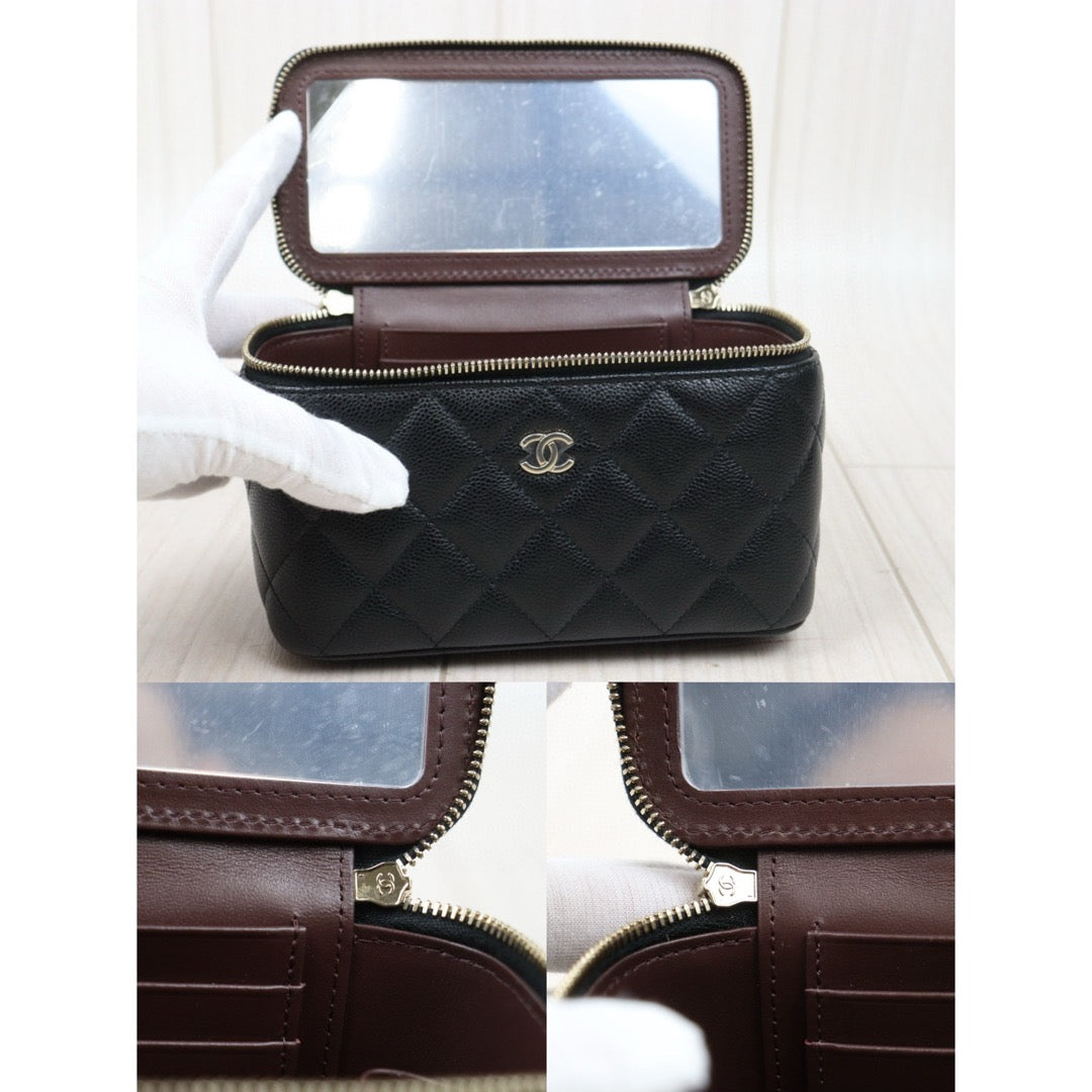 Excellent（Rank SA）｜ CHANEL Caviar Skin Leather Calf Leather Vanity Shoulder Bag  ｜S24112215