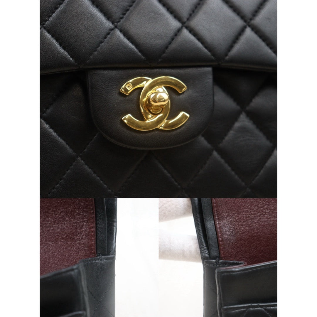 Very Good ( Rank A)｜ CHANEL Lamb Skin Matrasse Double Flap 23 Shoulder Bag  Black Made In 1997-1999Year｜S25072901