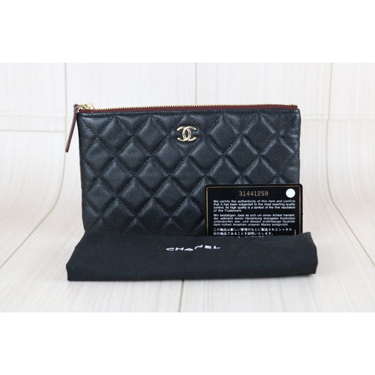 Excellent（Rank SA）｜CHANEL Caviar Skin Calf Leather Card Holder Black Made In 2021~2022 Year｜X25082403