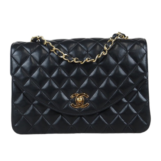 Rank A ｜ CHANEL Matrasse Lamb Leather Shoulder Bag 22 Black 24K Gold Plated｜23092202