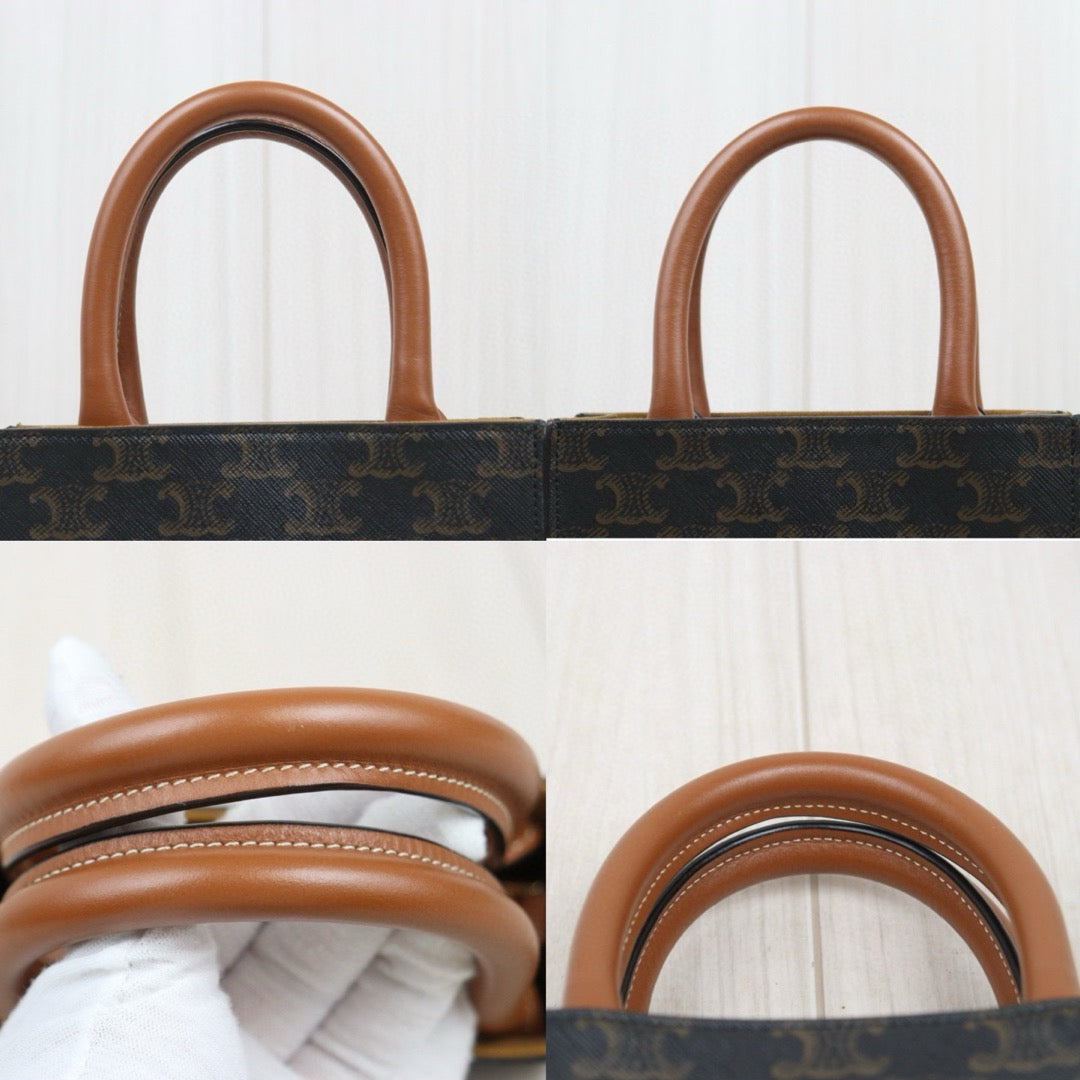 Very Good ( Rank A) ｜ CELINE Macadam MINI Tote Bag Shoulder Bag ｜P25051603