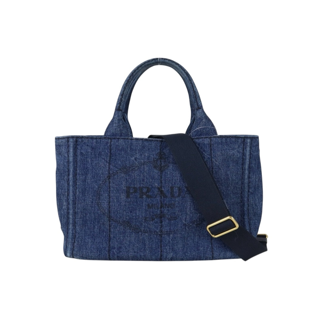 Include Entrupy Certificate of Authenticity｜Good ( Rank AB)｜  PRADA Canvas 2 Way Handbag Shoulder Bag Blue｜S26052001