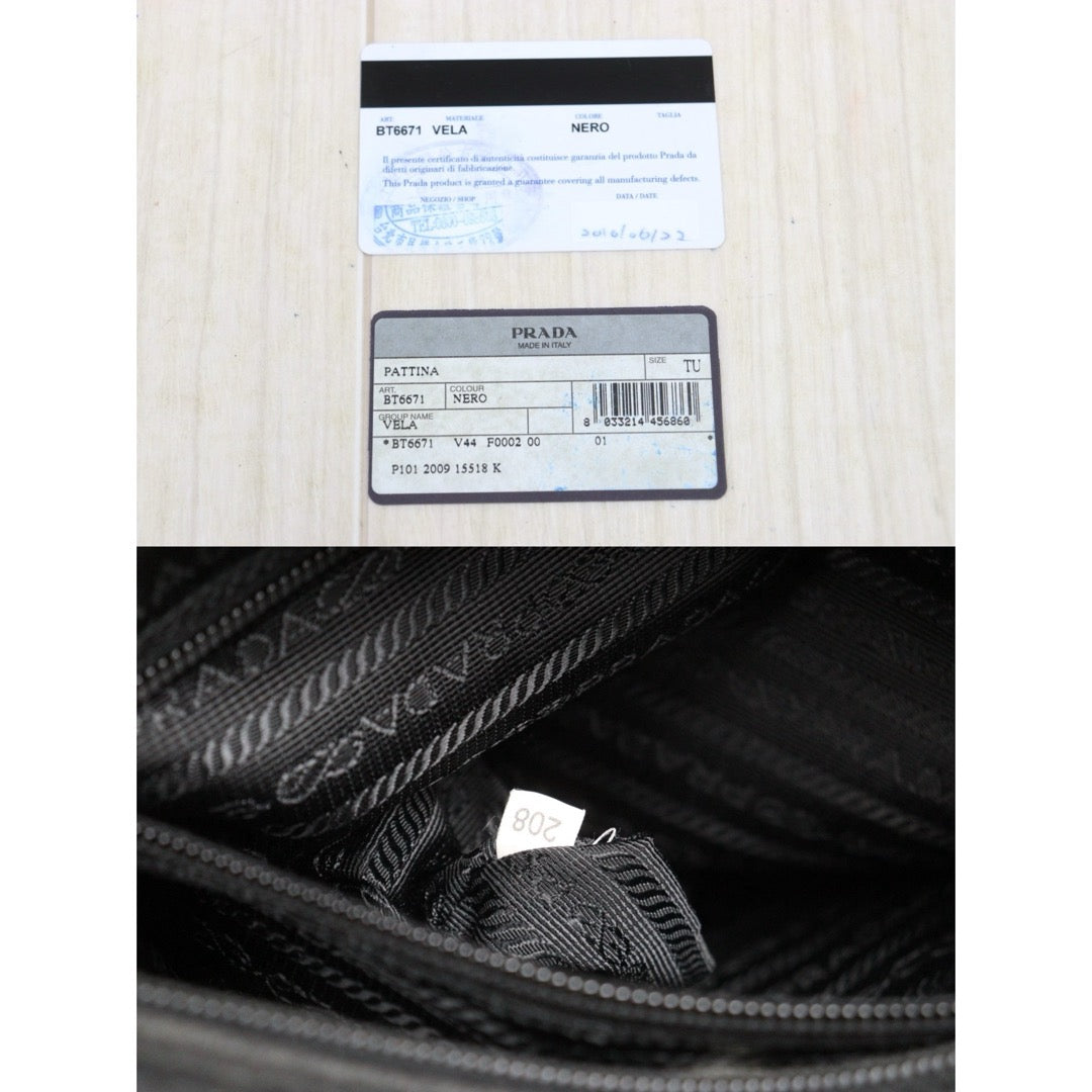 Include Entrupy Certificate of Authenticity｜Good ( Rank AB) ｜Prada  Nylon Black Shoulder Bag  Silver Hardware｜26050709