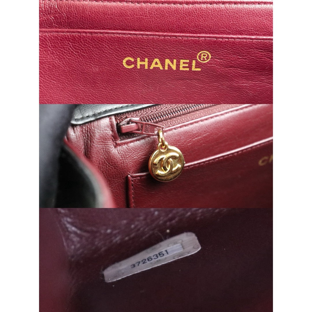 Fair ( Rank B) ｜ CHANEL  Lamb Skin Double Chain Kelly Shoulder Bag   Made in 1994-1996 Year｜Y25011003