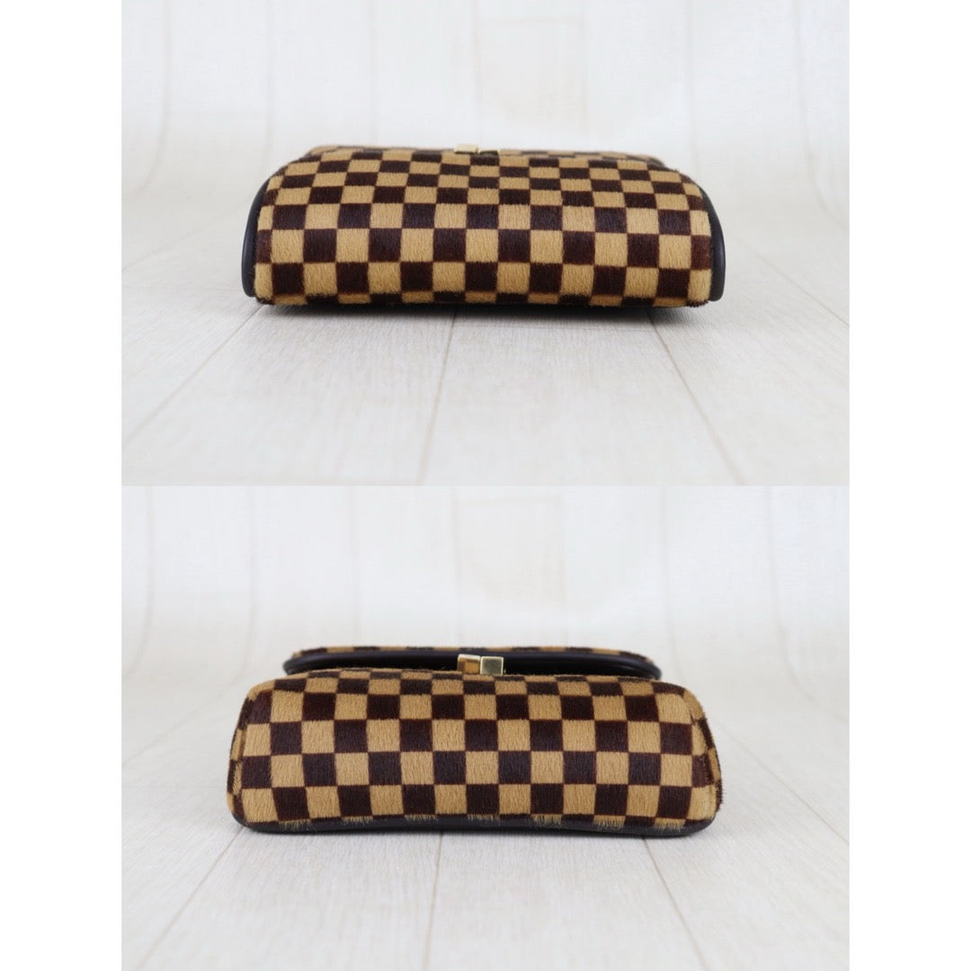 Very Good ( Rank A)｜ LV Gazelle Damier Sauvage Halaco Shoulder Bag Brown ｜H25112809