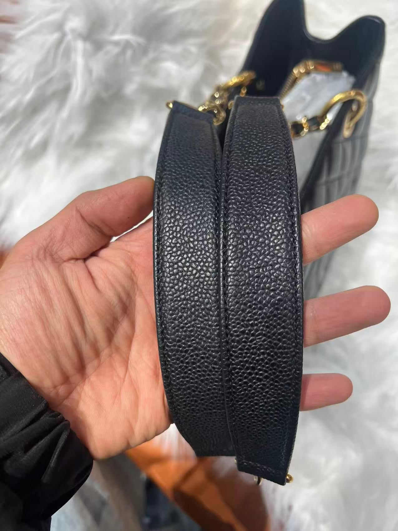 1/3 CHANEL Matrasse GST Chain Tote Bag Caviar Skin Black  Made