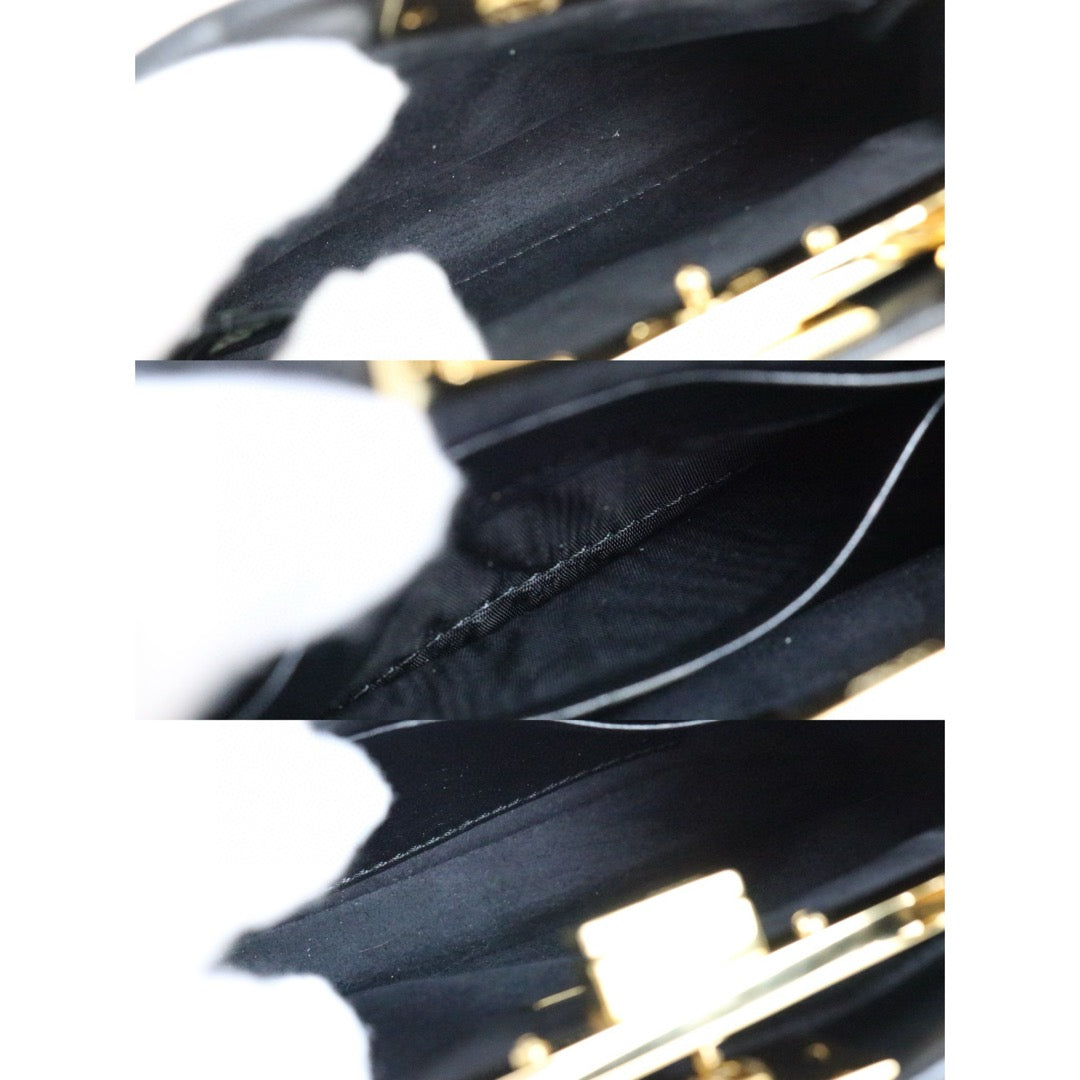 Excellent（Rank SA）｜ FENDI Lamb Skin Micro Mini Peeapoo Handbag With Shoulder Bag Black｜S25041803