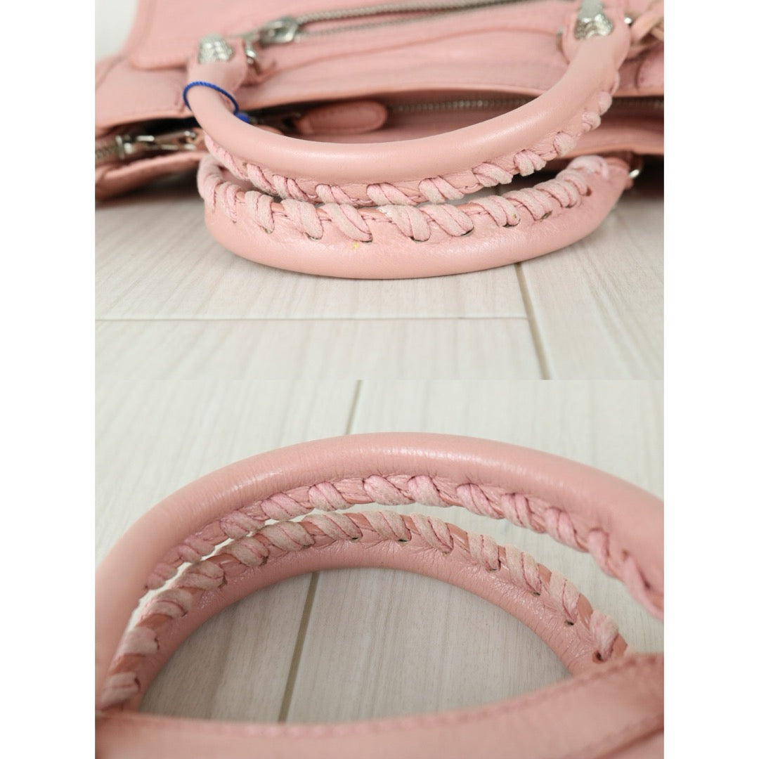 Very Good ( Rank A)｜Balenciaga Calf Leather Neo Mini Classic City Pink HandBag Shoulder Bag ｜W25102312