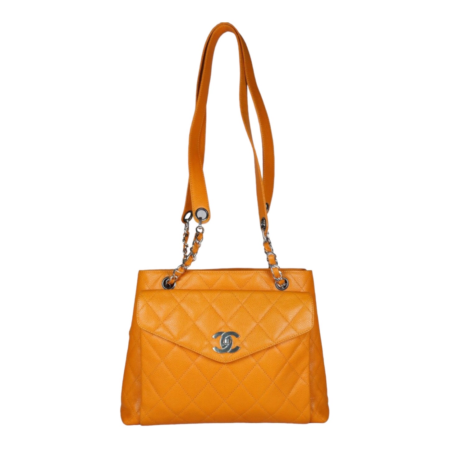 Good ( Rank AB)｜CHANEL Caviar Skin Shoulder Bag Orange Made in 1996-1997 Year｜S24060605