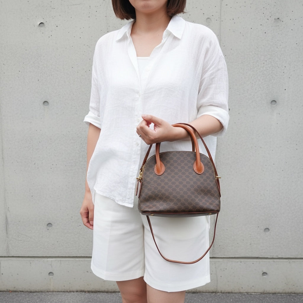 Include Entrupy Certificate of Authenticity｜Good ( Rank AB) ｜CELINE Macadam Handbag Shoulder Bag  ｜26062915