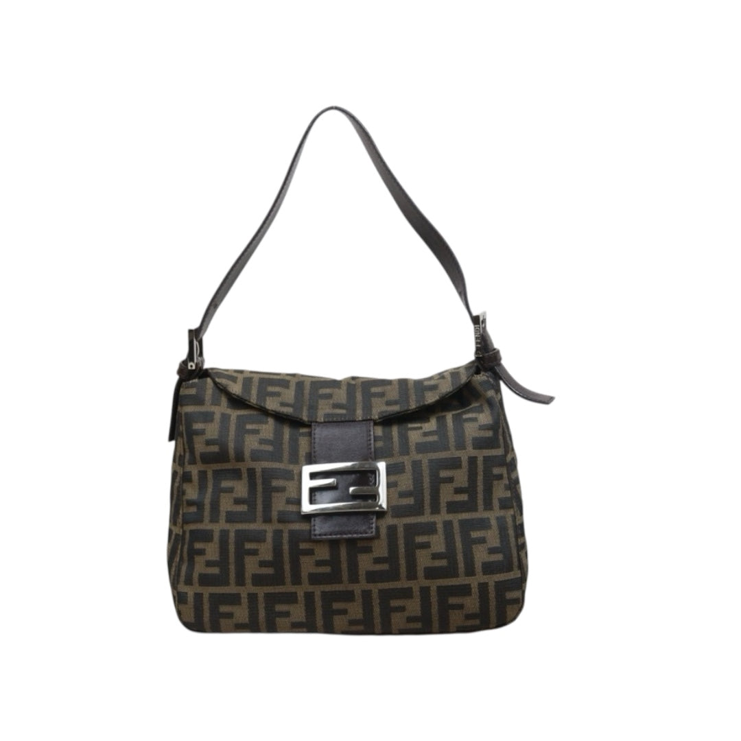 Include Entrupy Certificate of Authenticity｜Very Good ( Rank A)｜ FENDI Zucca Mamma Baguette Shoulder Bag ｜26070910