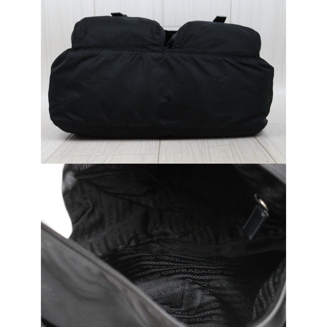 Good ( Rank AB) ｜Prada  Nylon ShoulderBag GM Black Silver Hardware｜25090807