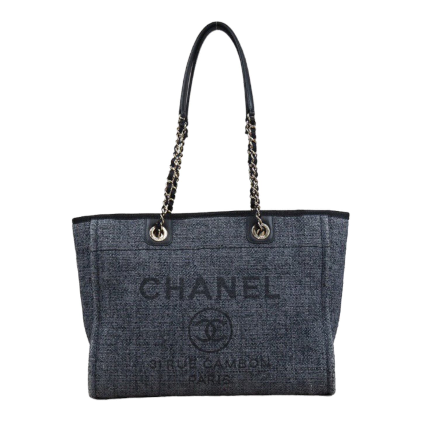 Rank AB ｜ CHANEL Canvas Tote Bag Navy  Made In 2021-2022 Year｜24030141