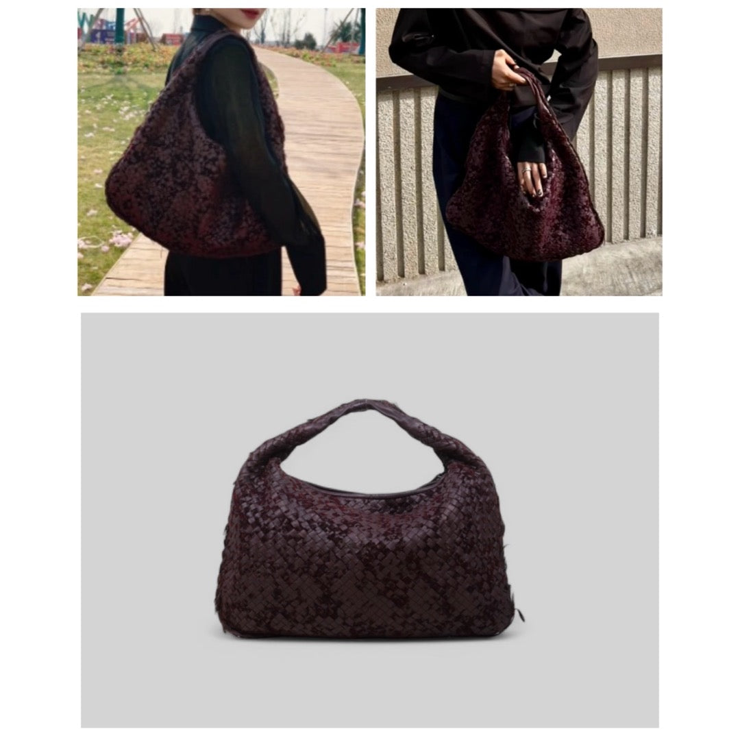 Good ( Rank AB)｜ Bottega Veneta Lamb Skin Braid Shoulder Bag Brown｜P25041401
