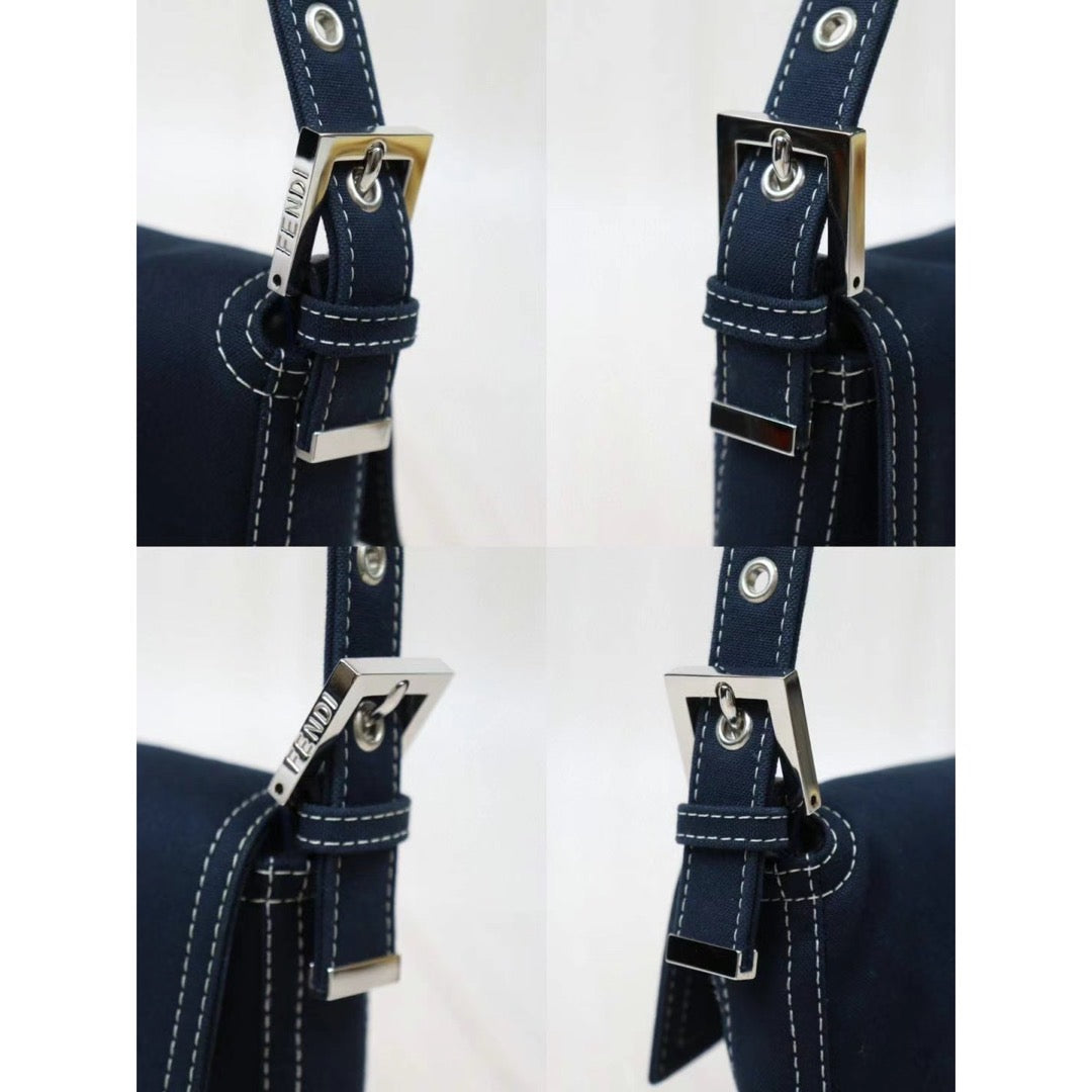 Rank A ｜  FENDI Denim Baguette Shoulder Bag  ｜S24052305