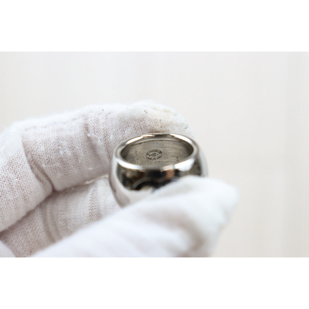 Good ( Rank AB)｜ Chanel Heart Coco Mark Silver 925 Ring #15 ｜V25052106