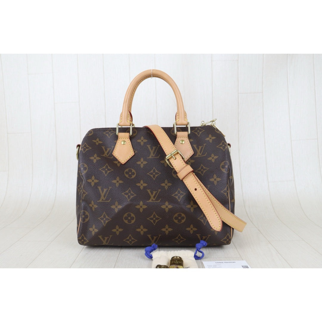 Include Entrupy Certificate of Authenticity｜Very Good ( Rank A) ｜ Louis Vuitton Monogram Speedy 25 Hand Bag With Shoulder Strap  IC Chips Model｜S26072537