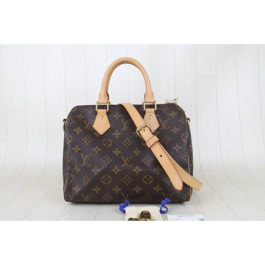 Include Entrupy Certificate of Authenticity｜Very Good ( Rank A) ｜ Louis Vuitton Monogram Speedy 25 Hand Bag With Shoulder Strap  IC Chips Model｜S26072537